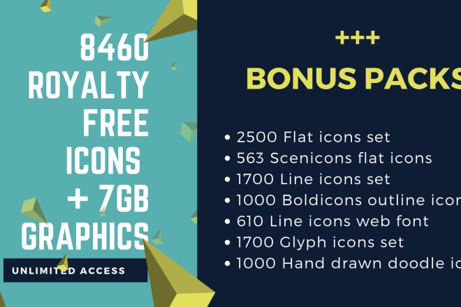 I will share 8460 icons pack and 7 gb awesome graphics collection