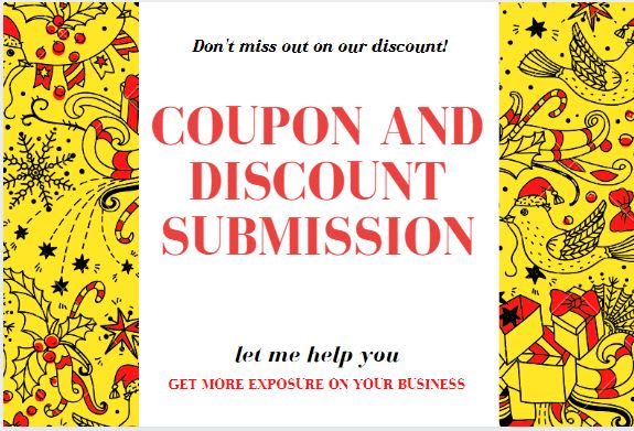 I will submit your coupons, discounts, deals to online coupon submission websites