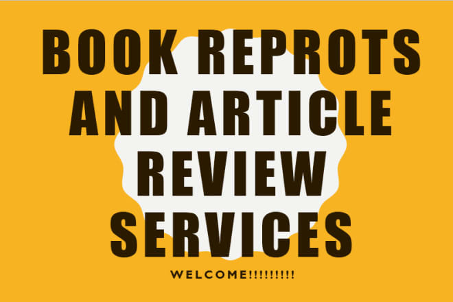 I will take you through book reports and article critique