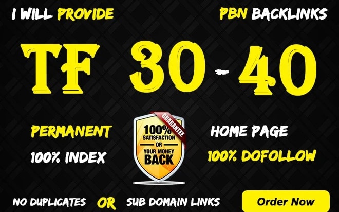 I will tf 30 plus dofollow permanent pbn backlinks cheap price