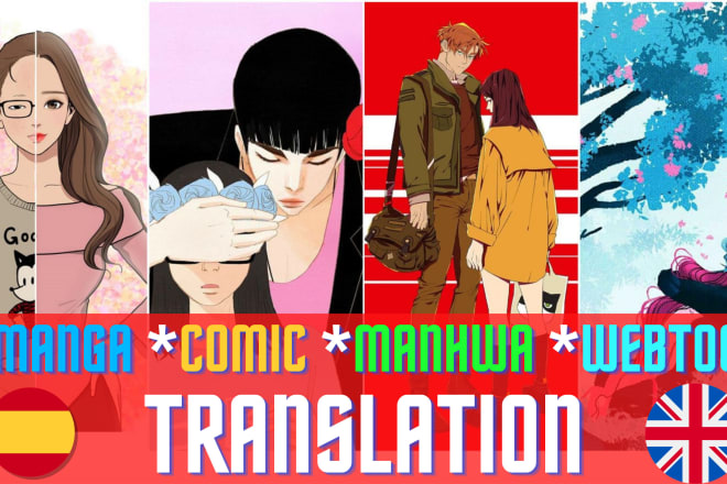 I will translate comic manga webtoon in spanish english