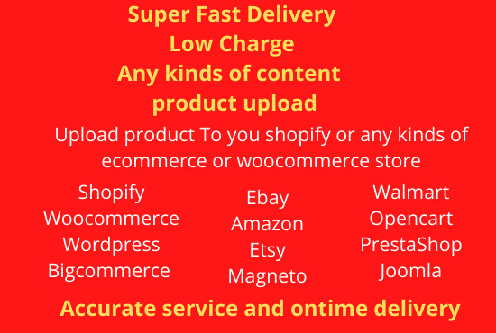 I will upload products to your woocommerce, shopify using oberlo