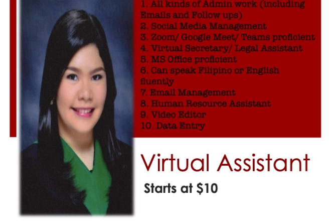 I will virtual assistant at your service
