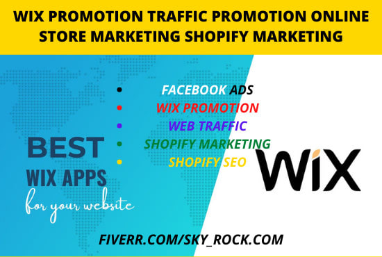 I will wix promotion traffic promotion online store marketing shopify marketing