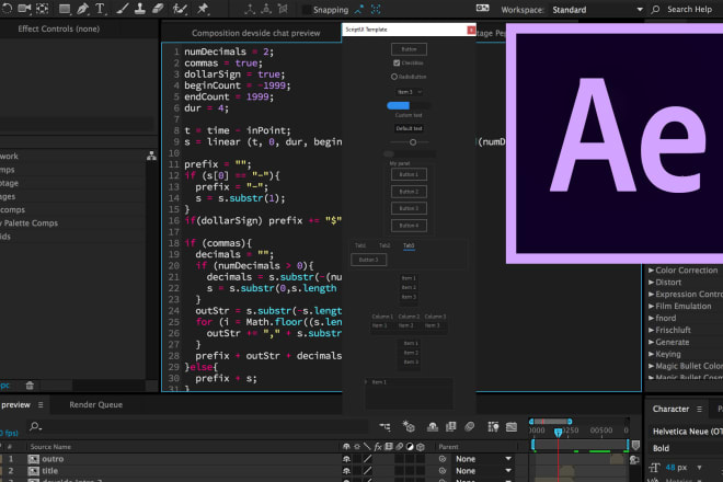 I will write a script or expressions for after effects
