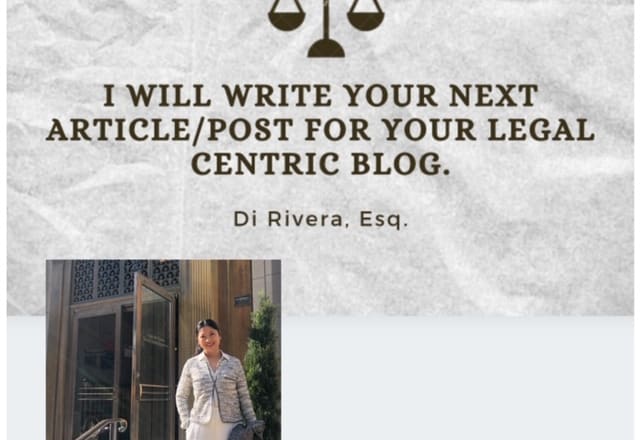 I will write a well researched article or post for your legal blog