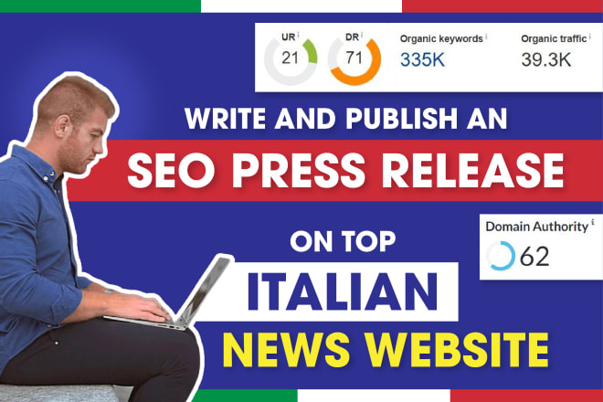 I will write and publish an SEO press release on top italian news website