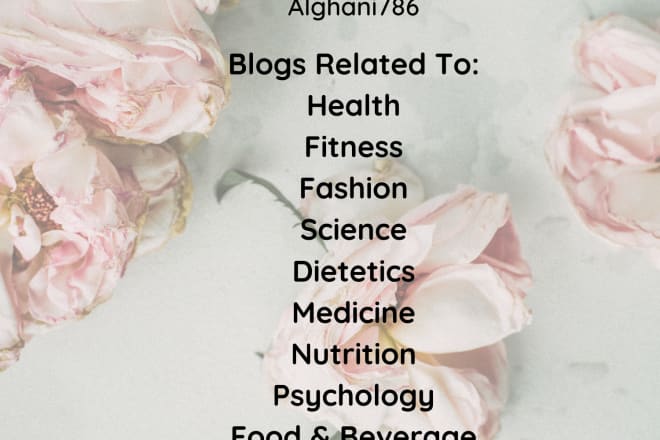 I will write blog article on health fitness nutrition fashion science