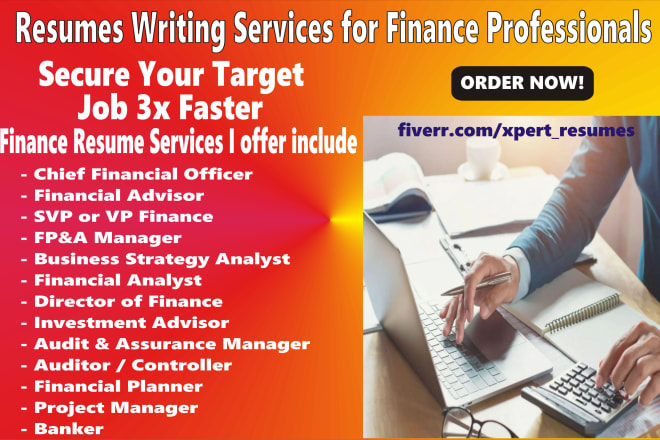 I will write compelling banking, finance and accounting resumes