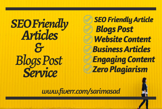 I will write creative, and SEO articles and blog posts