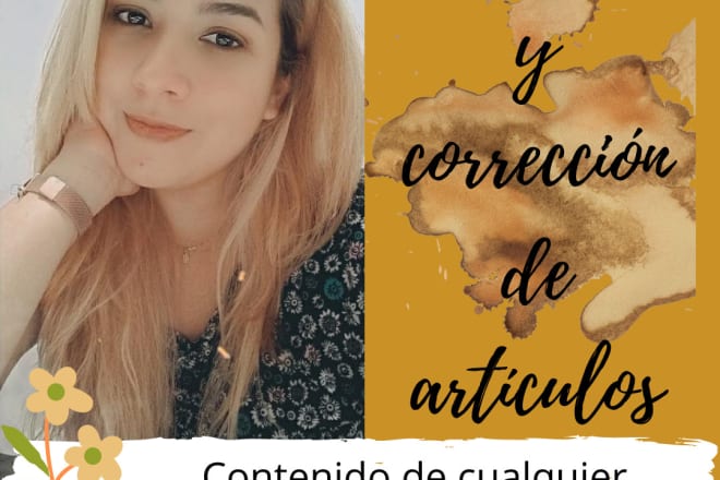 I will write, edit and proofread texts in spanish