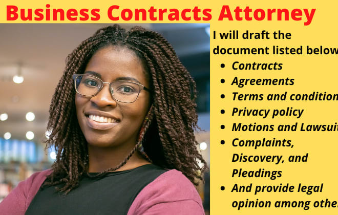 I will write legal contracts, agreements and legal documents