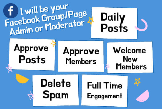 I will your facebook group or page admin or moderator