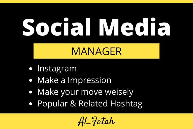 I will be your instagram and social media manager
