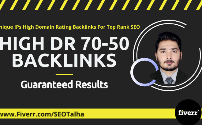 I will build high quality DR 50 to 70 dofollow authority backlinks for seo