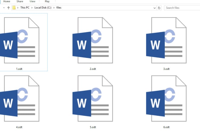 I will convert numbers of odt files into word files