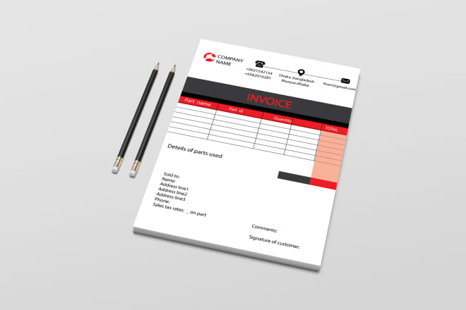 I will create a professional invoice template or quotation form