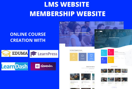 I will create lms website or membership website or lms courses selling websites