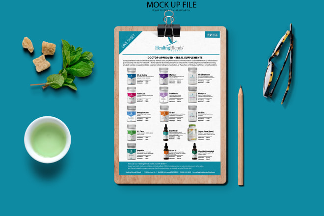 I will create modern product line sheet for your online business