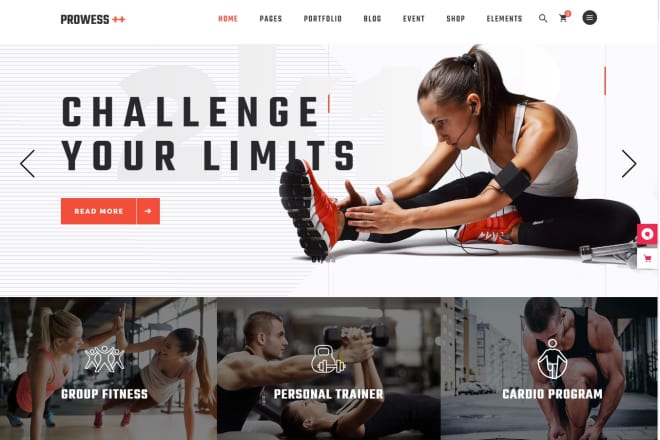 I will design attractive sports, fitness,workout,gym website
