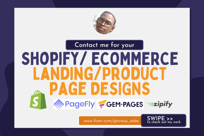 I will design shopify landing page, shopify product page design, landing page design