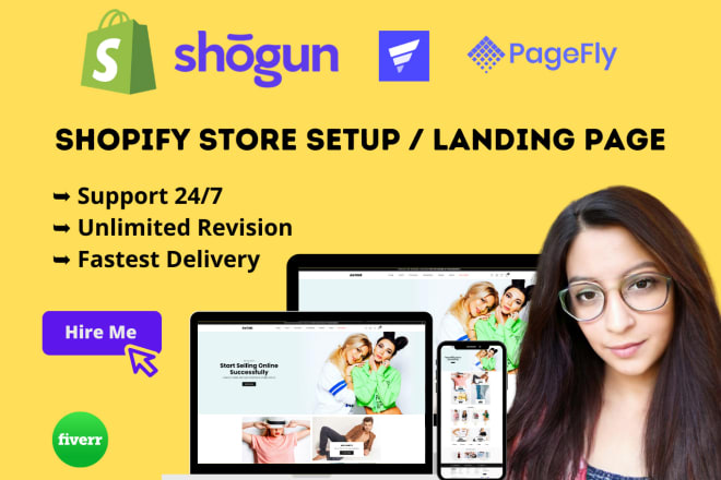 I will design shopify store or landing page with shogun,gempage