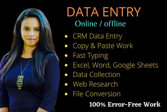 I will do any type of data entry job