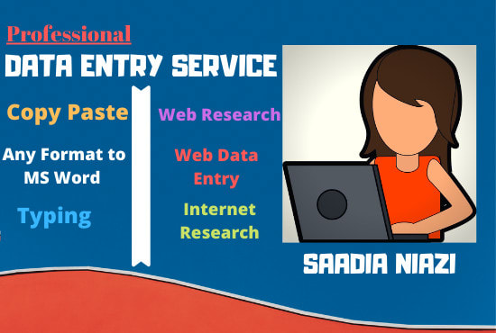 I will do data entry, internet research and typing jobs