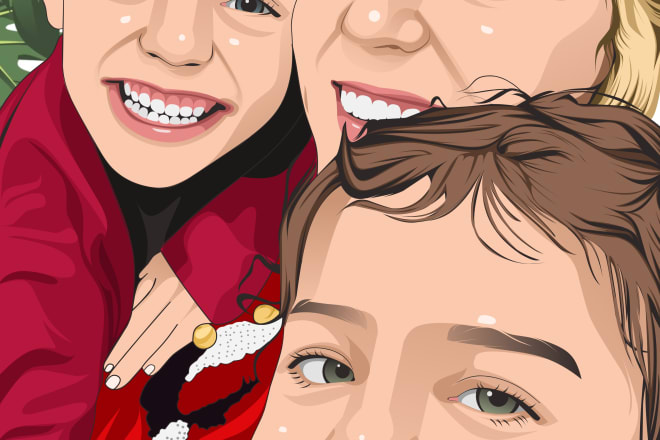 I will draw family portrait illustration from photo