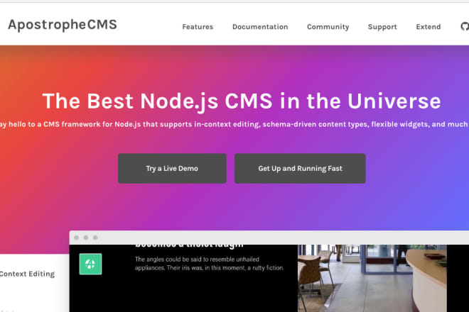 I will node js apostrophe cms websites and mobile API