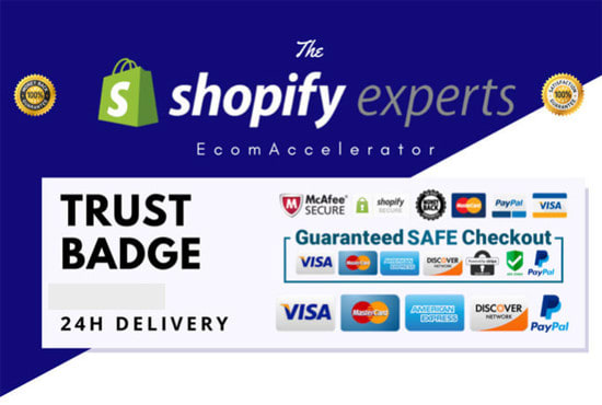 I will add trust badge on shopify dropshipping store create trust badge shopify design
