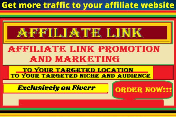 I will affiliate link promotion affiliate marketing clickbank affiliate link promotion