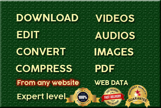 I will be expert downloader for your vid aud img pdf