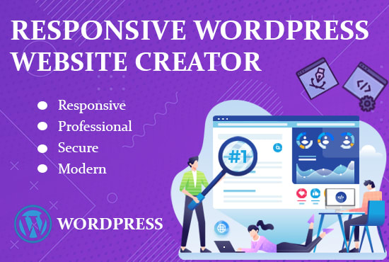 I will be your creative responsive wordpress website creator