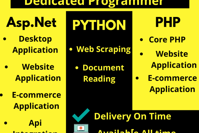 I will be your dedicated programmer aspnet mvc PHP python