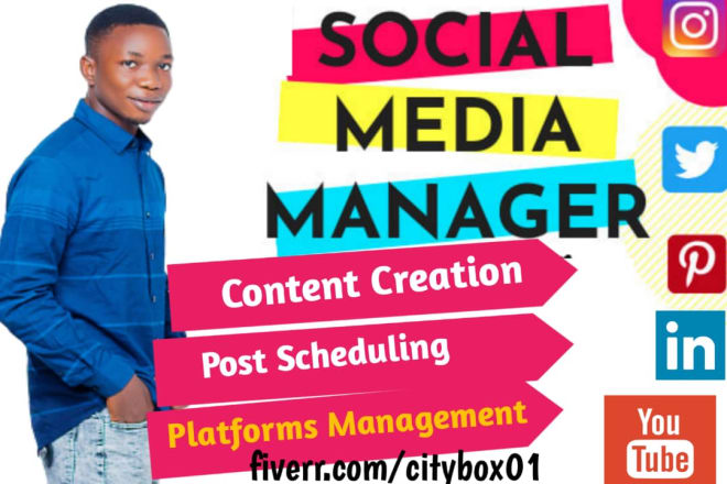 I will be your social media marketing manager and content creator