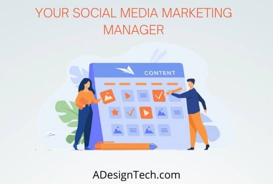 I will be your social media marketing manager and content marketer