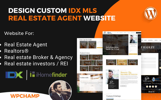 I will build custom idx mls real estate website