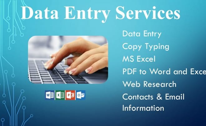 I will complete your data entry, web research, typing work, copy paste, PDF editing job