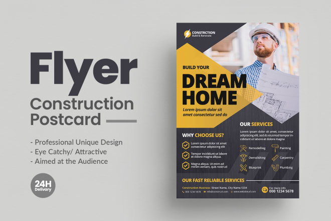 I will construction flyer and postcard design