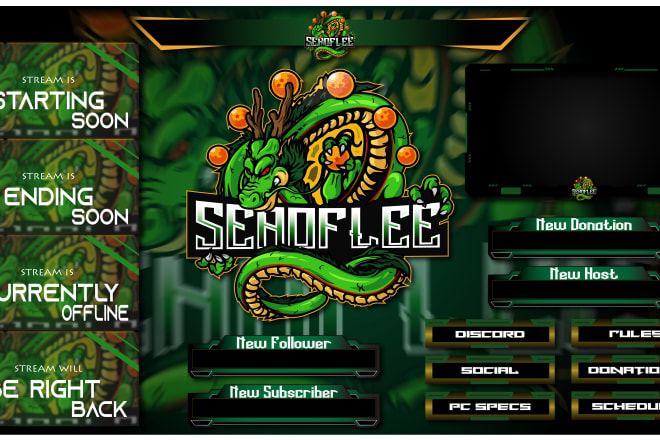 I will craft twitch overlays, alerts, mascot logo banners