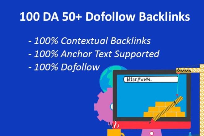 I will create 100 da 50 plus dofollow contextual backlinks