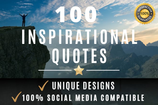 I will create 100 inspirational image quotes with logo in 24 hrs
