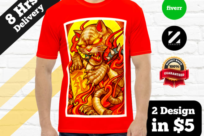 I will create 2 awesome custom tshirt designs with print files