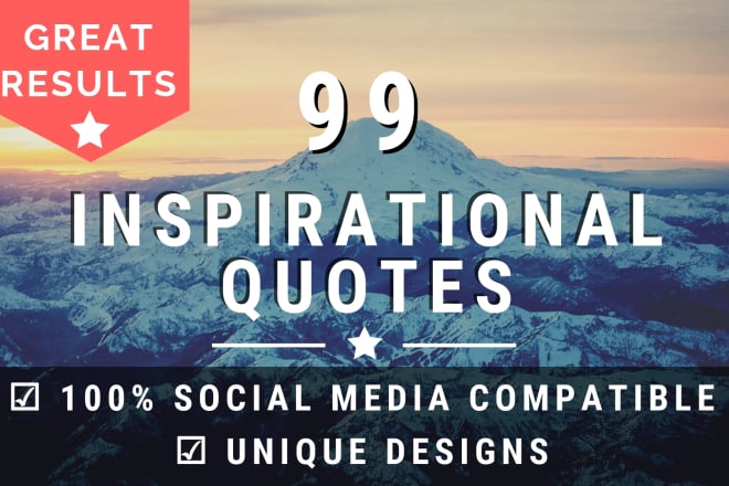 I will create 99 inspirational image quotes with logo in 24h