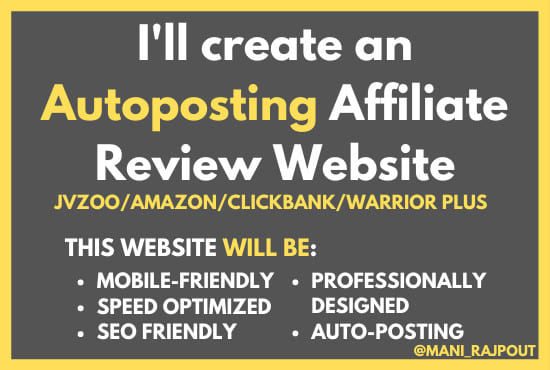I will create a amazon, jvzoo, clickbank affiliate review website