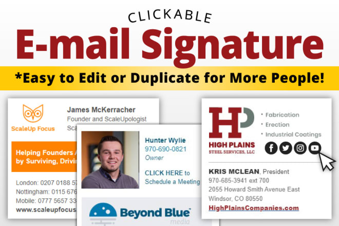 I will create a clickable HTML email signature you can reuse