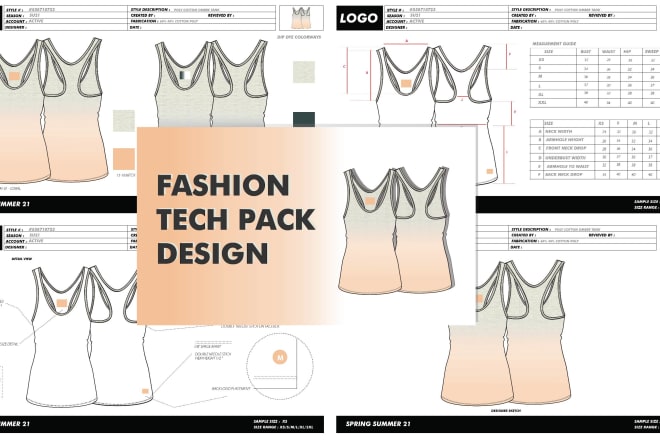 I will create a fashion apparel tech pack for commercial purpose