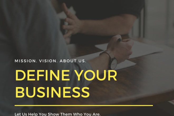 I will create a mission and vision statement to define your brand