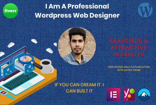 I will create a professional wordpress website design or blog